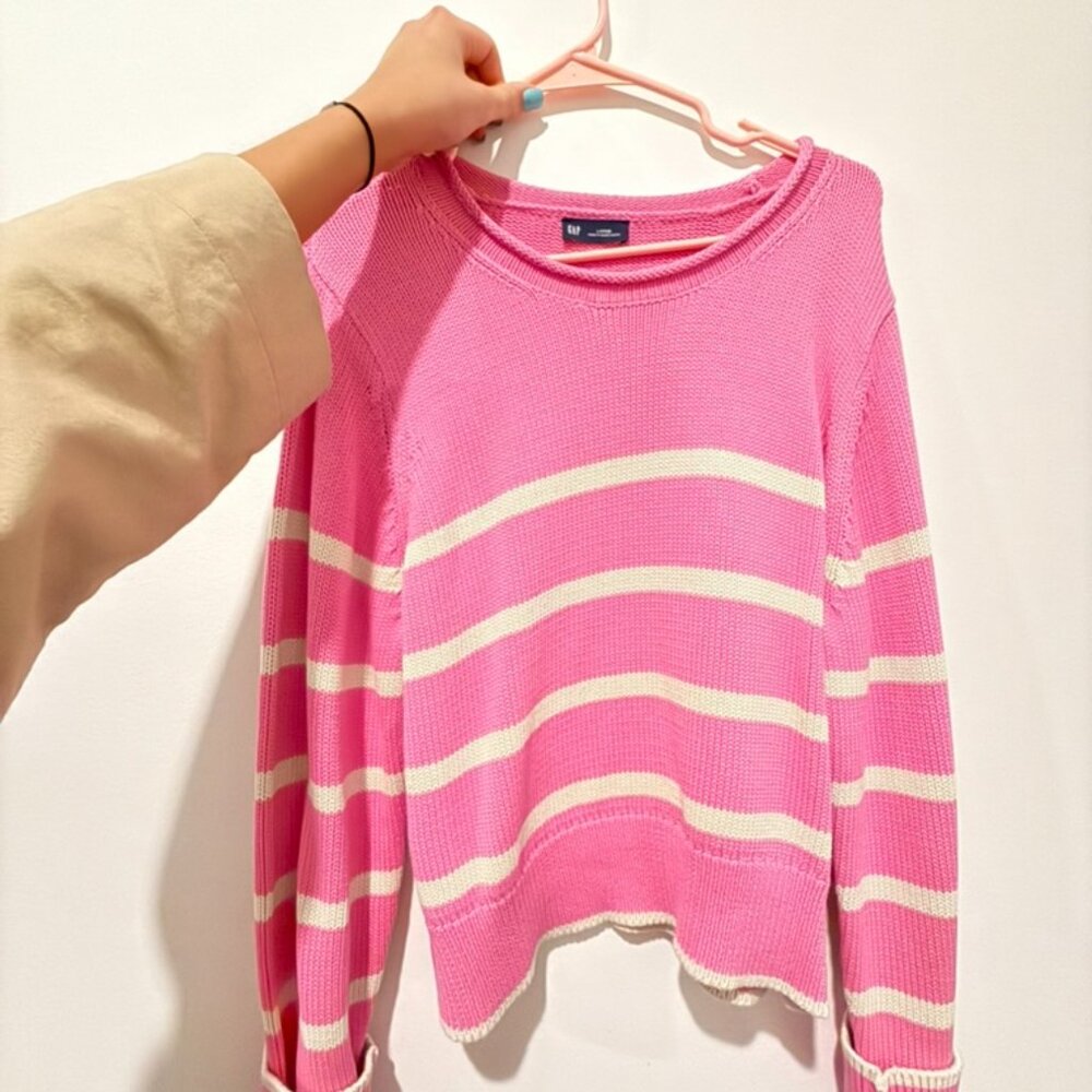 GAP Pink Striped Sweater